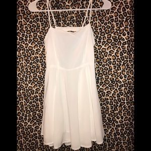 Juniors Forever 21 White Open Back skater Dress S